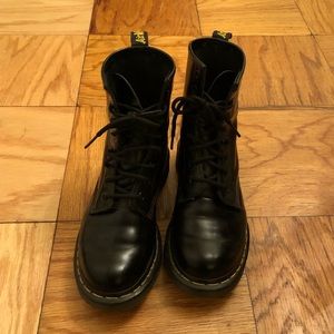 Black leather Dr Marten’s.